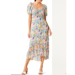 ASTR Balloon Sleeve Midi Dress